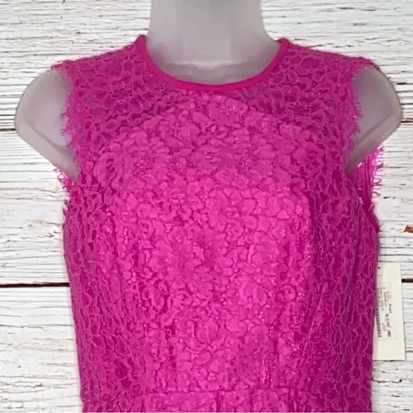 NWT Shoshanna Paris Lace Fit and Flare Dress in Hot Pink Sz 2